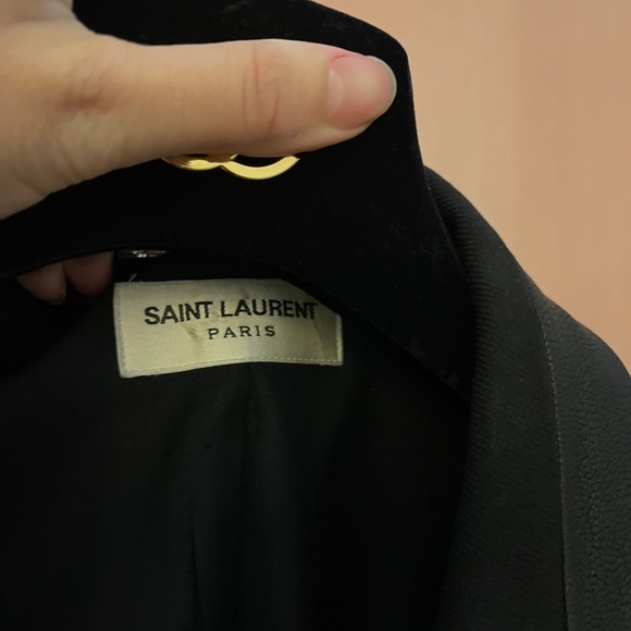 Men's Saint Laurent Black Blazer with Leather Detail EU48 US38 - Picture 5 of 8